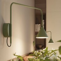 Wandlampe Schalter Stahl Olivgrün E14 H:30 cm blendarm