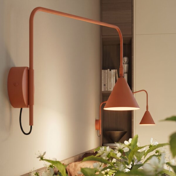 Wandlampe mit Schalter Stahl Ocker E14 H:30 cm