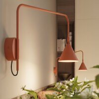 Wandlampe mit Schalter Stahl Ocker E14 H:30 cm