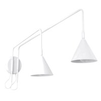 Wandlampe mit Schalter 2-flammig Stahl Wei&szlig; E14...