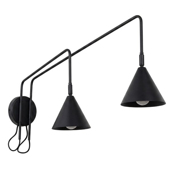 Wandlampe mit Schalter Stahl Schwarz E14 H:30 cm