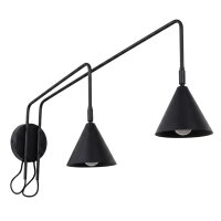 Wandlampe mit Schalter Stahl Schwarz E14 H:30 cm