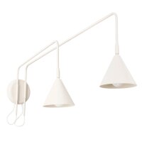 Wandleuchte mit Schalter Stahl Beige E14 H:30 cm