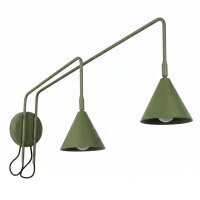 Wandlampe mit Schalter Stahl Olivgr&uuml;n E14 H:30 cm