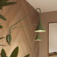Wandlampe mit Schalter Stahl Olivgrün E14 H:30 cm