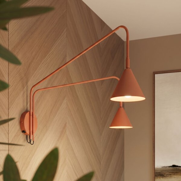 Wandleuchte mit Schalter Stahl Ocker E14 H:30 cm