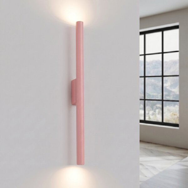 Wandleuchte Up Down Stahl Rosa G9 H:50 cm blendarm