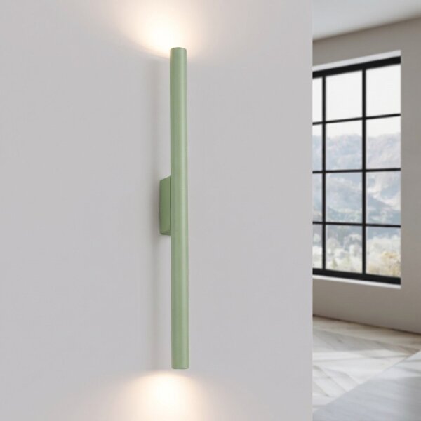 Wandlampe Up Down Stahl Salbei G9 H:50 cm blendarm