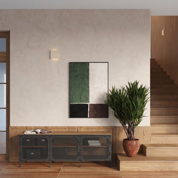 Wandleuchte Stahl Beige G9 H:15 cm blendarm indirekt