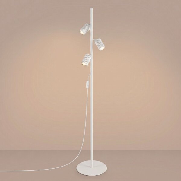Stehlampe flexibel Weiß GU10 3-flammig H:155 cm