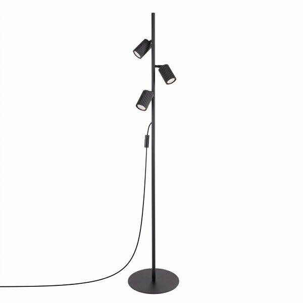 Stehlampe verstellbar Aluminium Schwarz GU10 H:155 cm