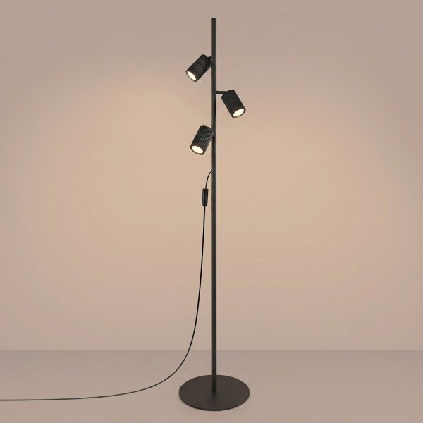 Stehlampe verstellbar Aluminium Schwarz GU10 H:155 cm