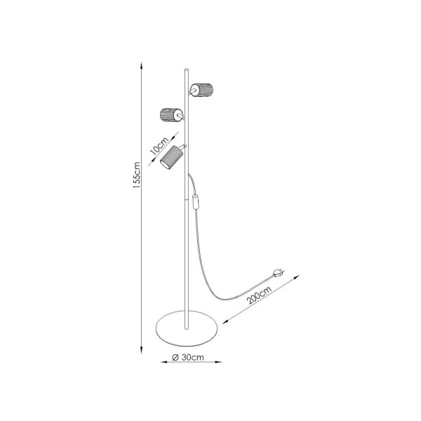 Stehlampe flexibel Aluminium Olivgrün GU10 H:155 cm