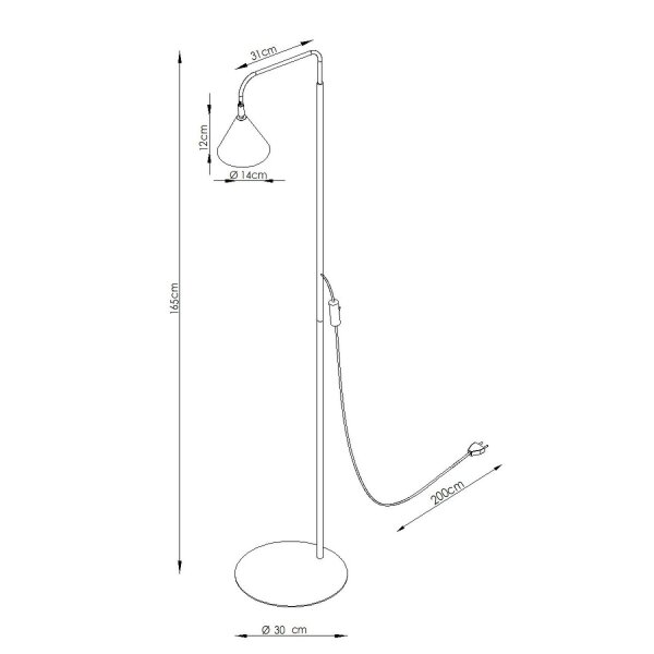 Stehleuchte verstellbar Stahl Weiß E14 H:165 cm