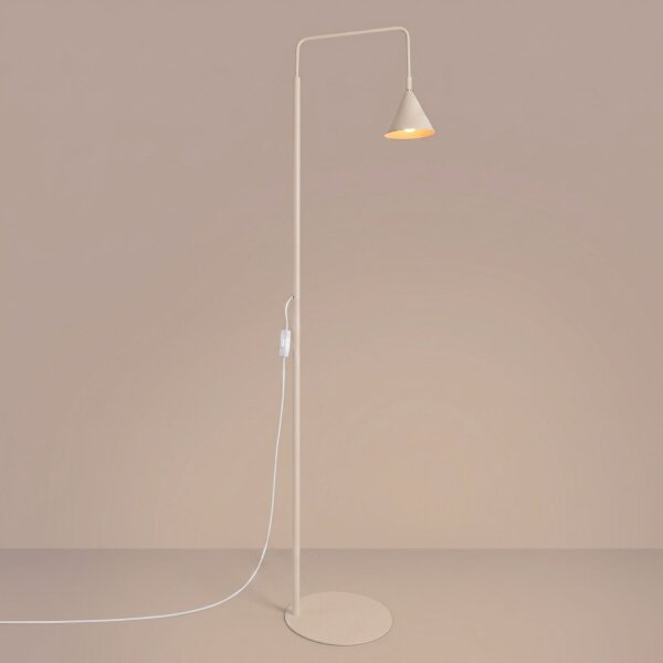 Stehleuchte flexibel Stahl Beige E14 H:165 cm blendarm