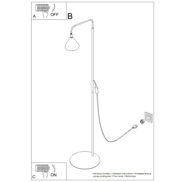 Stehleuchte flexibel Stahl Beige E14 H:165 cm blendarm