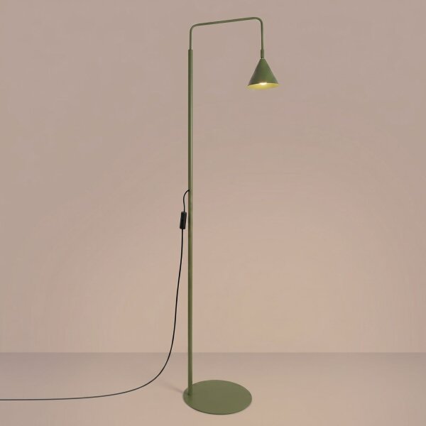 Stehlampe verstellbar Stahl Olivgrün E14 H:165 cm