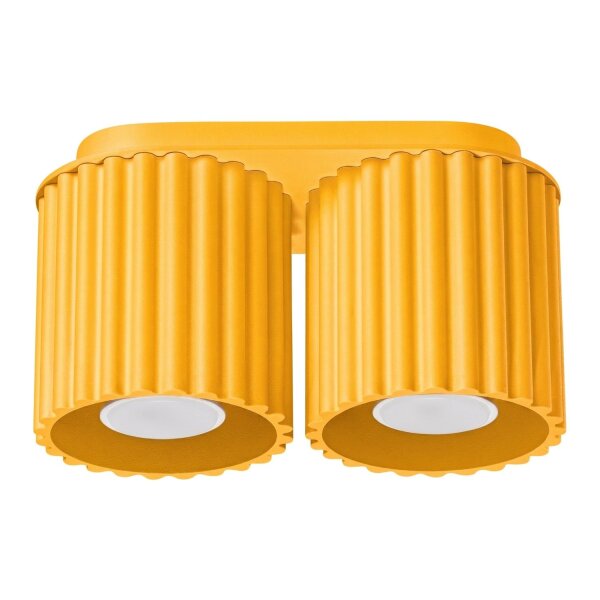 Deckenleuchte Aluminium Gelb GU10 L:21 cm wohnlich
