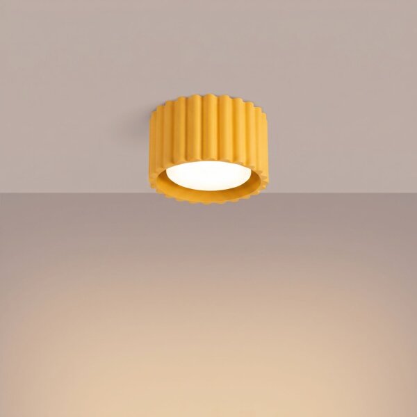 Deckenlampe Aluminium Gelb GX53 Ø10 cm schlicht
