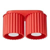 Deckenleuchte Aluminium Rot GU10 L:21 cm wohnlich