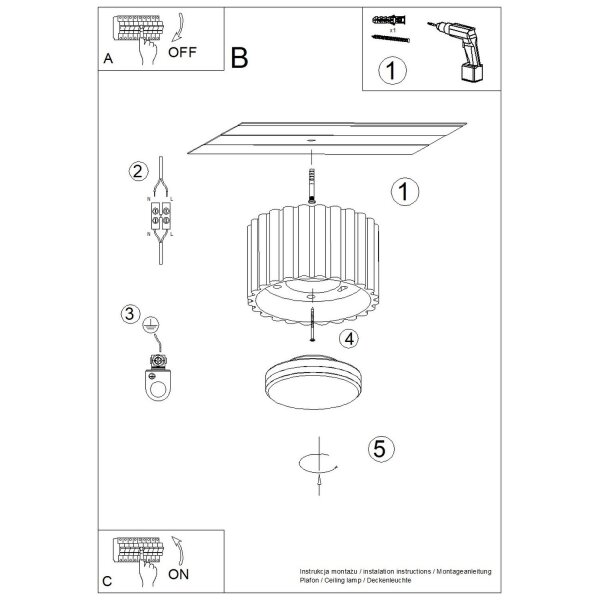 Deckenlampe Aluminium Braun GX53 Ø10 cm wohnlich