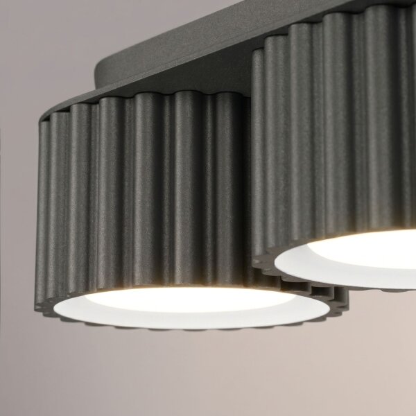 Deckenlampe 3-flammig Aluminium Schwarz GX53 L:32,5 cm