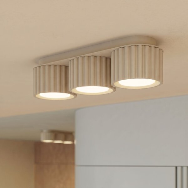 Deckenlampe 3-flammig Aluminium Beige GX53 L:32,5 cm