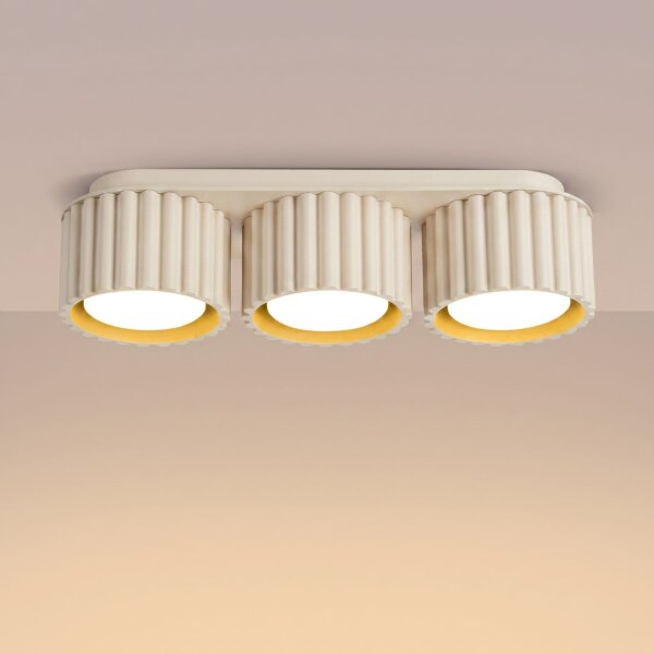Deckenlampe 3-flammig Aluminium Beige GX53 L:32,5 cm