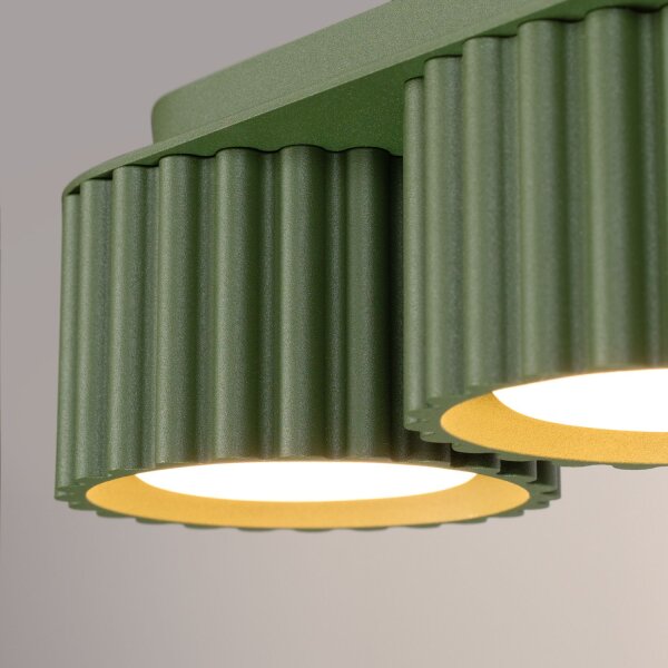 Deckenlampe 3-flammig Aluminium Olivgrün GX53 L:32,5 cm
