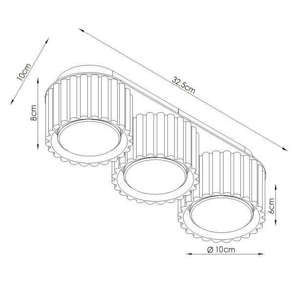 Deckenlampe 3-flammig Ultramarin GX53 L:32,5 cm