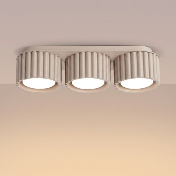 Deckenleuchte 3-flammig Aluminium Taupe GX53 L:32,5 cm