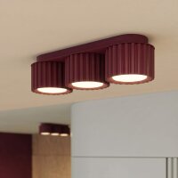 Deckenlampe 3-flammig Aluminium Burgund GX53 L:32,5 cm