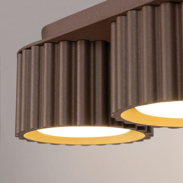 Deckenlampe 3-flammig Aluminium Braun GX53 L:32,5 cm