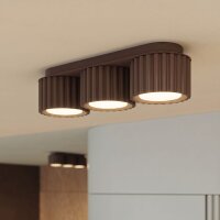 Deckenlampe 3-flammig Aluminium Braun GX53 L:32,5 cm