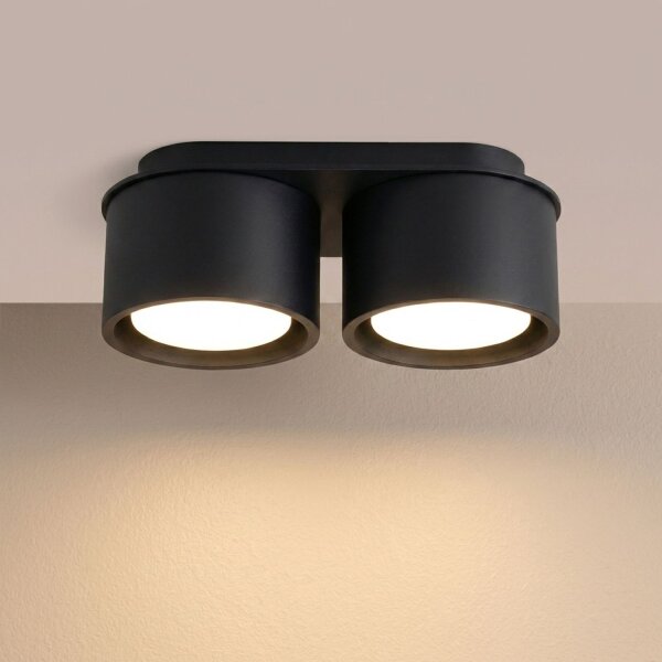 Deckenlampe 2-flammig Aluminium Schwarz GX53 L:21 cm