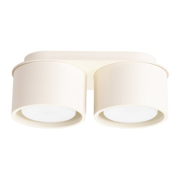Deckenleuchte 2-flammig Aluminium Beige GX53 L:21 cm
