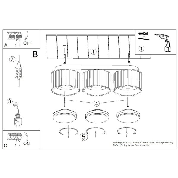 Deckenleuchte Aluminium Taupe GX53 L:32,4 cm modern