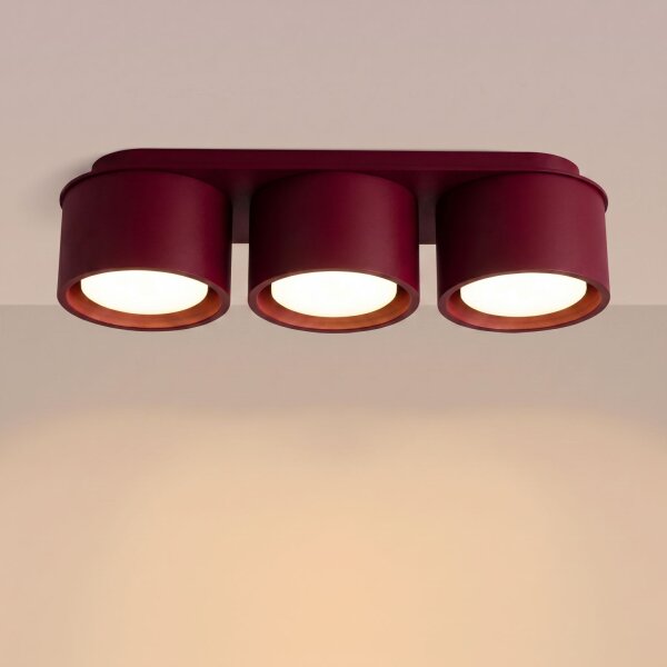 Deckenlampe 3-flammig Aluminium Burgund GX53 L:32,4 cm