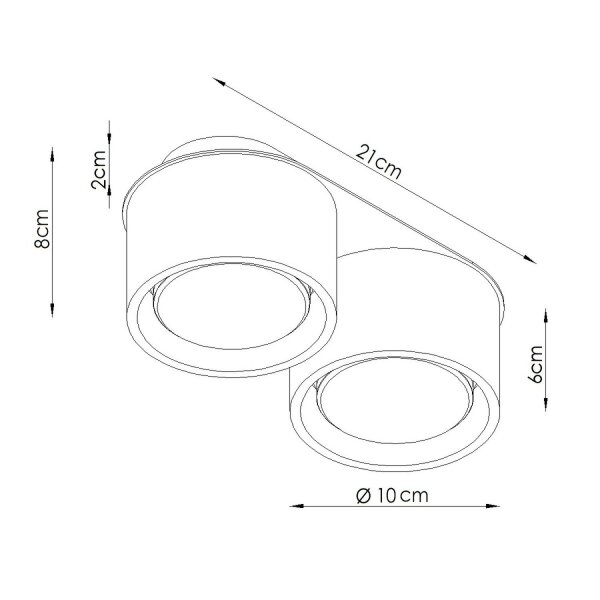 Deckenlampe 2-flammig Aluminium Olivgrün GX53 L:21 cm