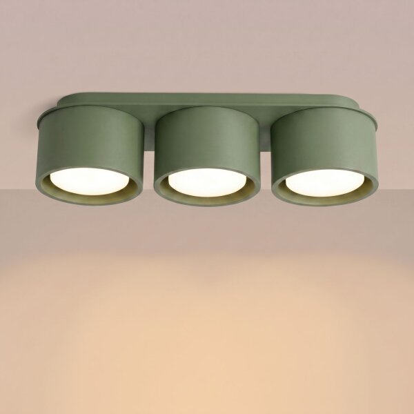 Deckenlampe 3-flammig Aluminium Olivgrün GX53 L:32,4 cm