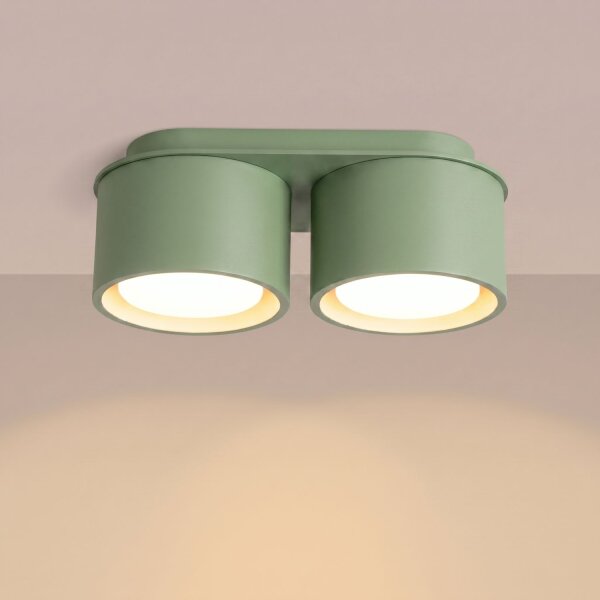 Deckenlampe 2-flammig Aluminium Salbei GX53 L:21 cm