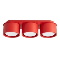 Deckenleuchte 3-flammig Aluminium Rot GX53 L:32,4 cm