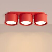 Deckenleuchte 3-flammig Aluminium Rot GX53 L:32,4 cm
