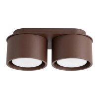Deckenleuchte 2-flammig Aluminium Braun GX53 L:21 cm