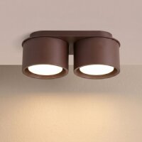 Deckenleuchte 2-flammig Aluminium Braun GX53 L:21 cm