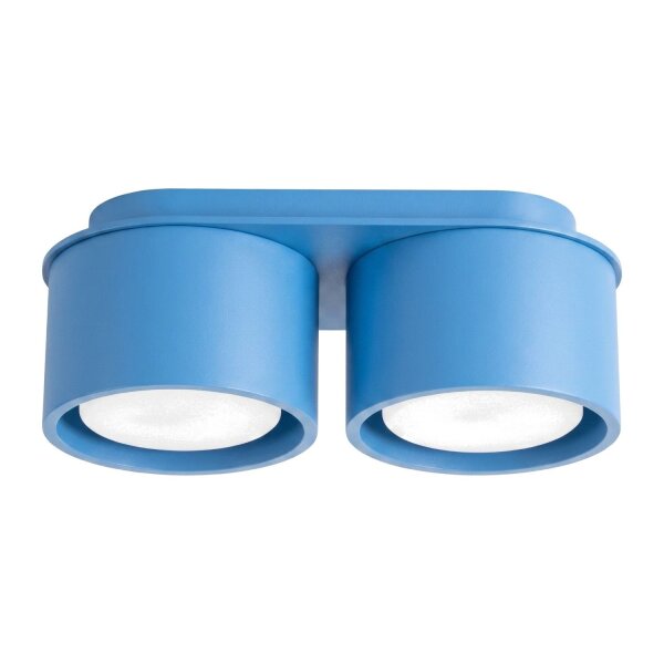 Deckenlampe 2-flammig Aluminium Hellblau GX53 L:21 cm