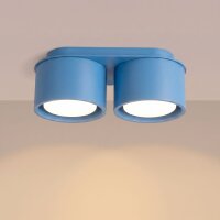 Deckenlampe 2-flammig Aluminium Hellblau GX53 L:21 cm