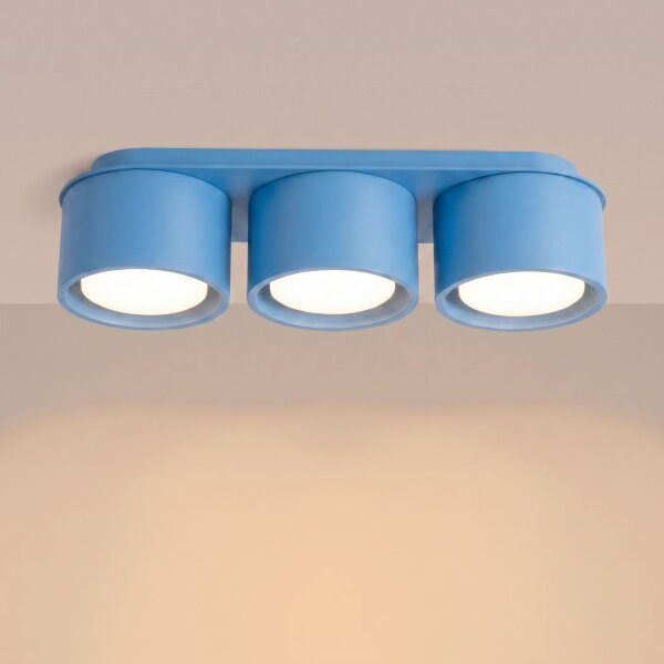 Deckenlampe 3-flammig Aluminium Hellblau GX53 L:32,4 cm