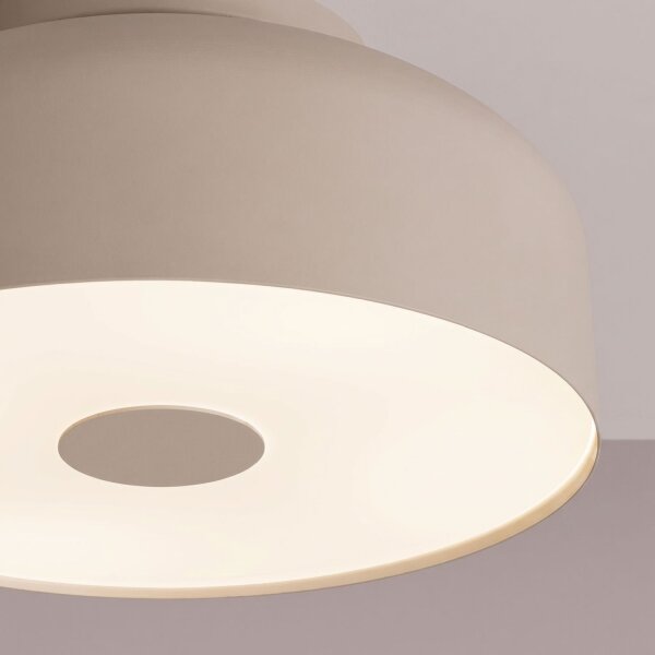 Deckenlampe Stahl Taupe E27 Ø30 cm Diffusor blendarm