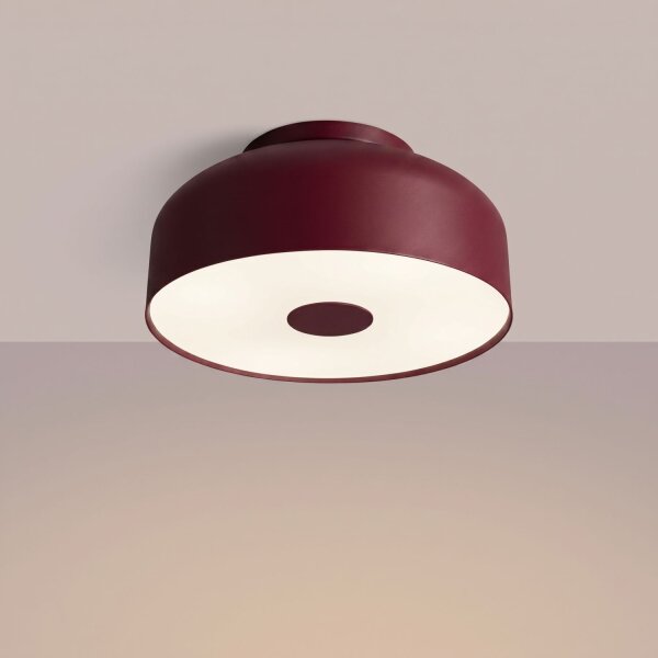 Deckenlampe 4-flammig Stahl Burgund E27 Ø30 cm blendarm
